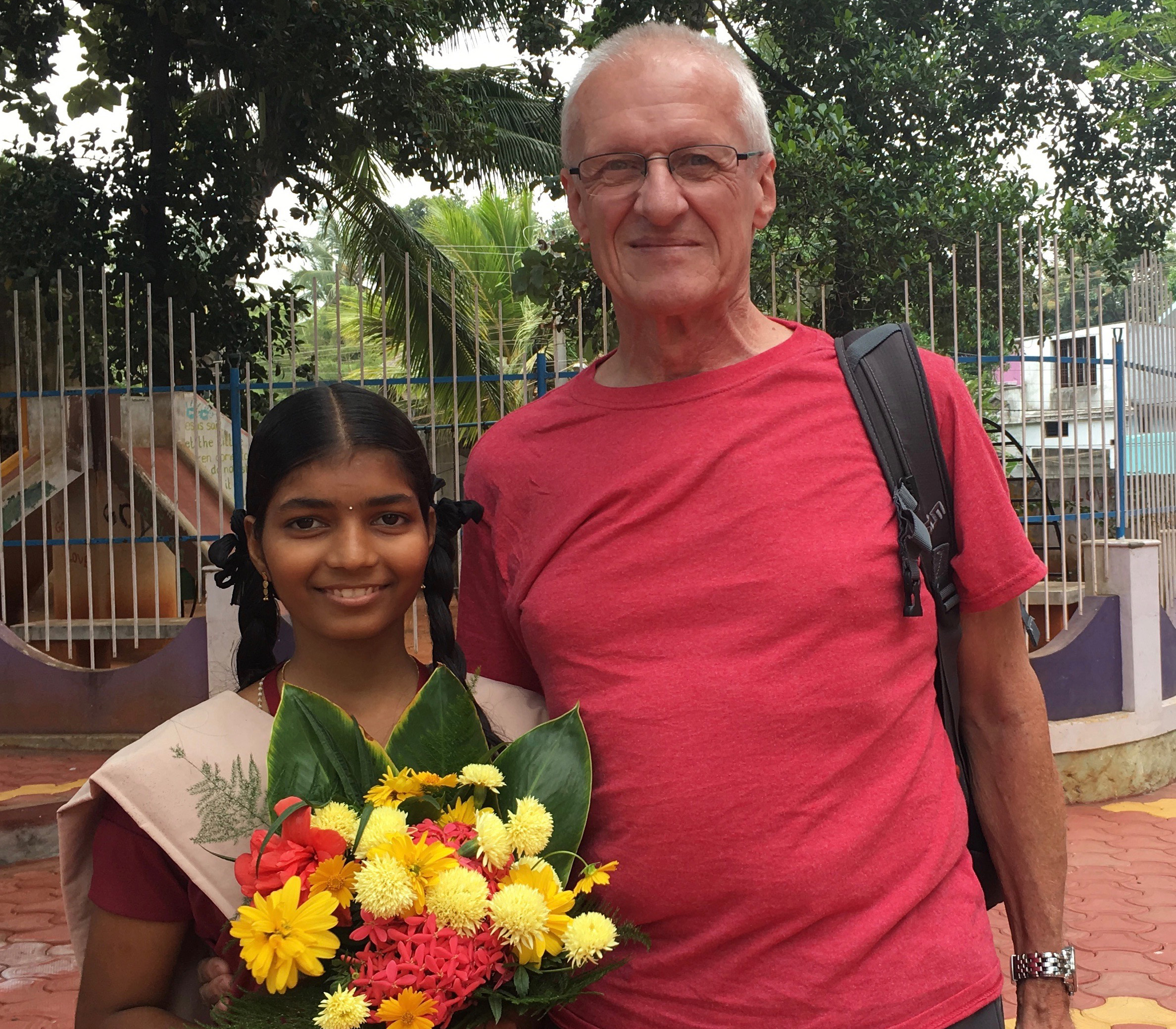 Dan meets his sponsored child in India