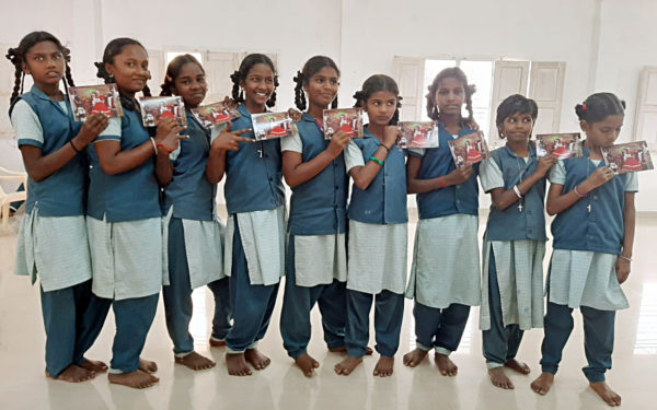 Nirmala Matha Girls show their cards