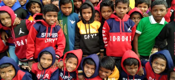 Katihar boys in warm jackets provided by WC donors