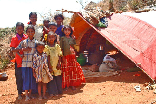 Street kids living out of tents