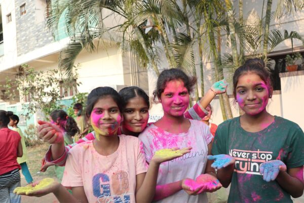 Happy India orphan girls